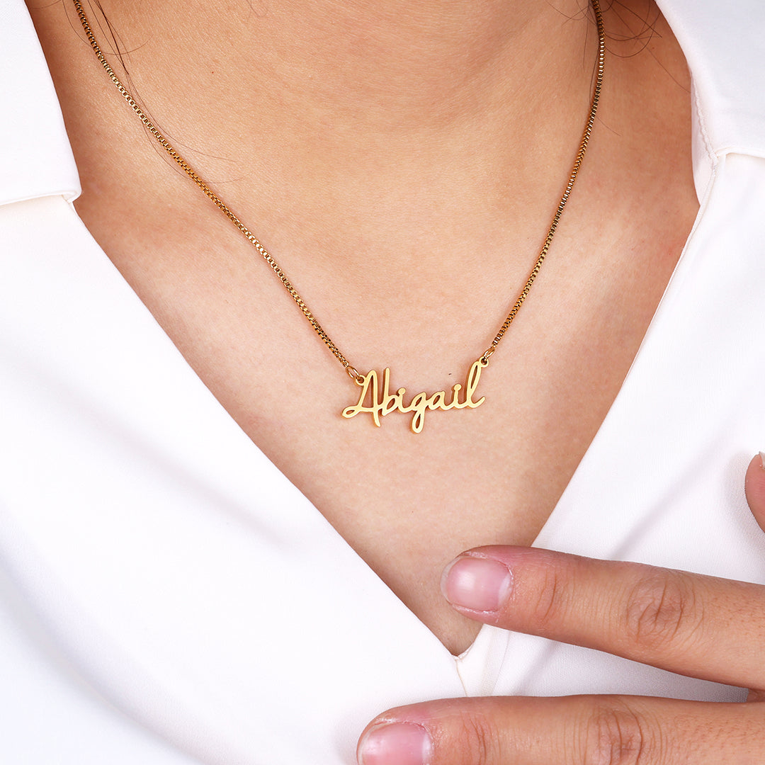 Fairy Name Necklace with Box Chain