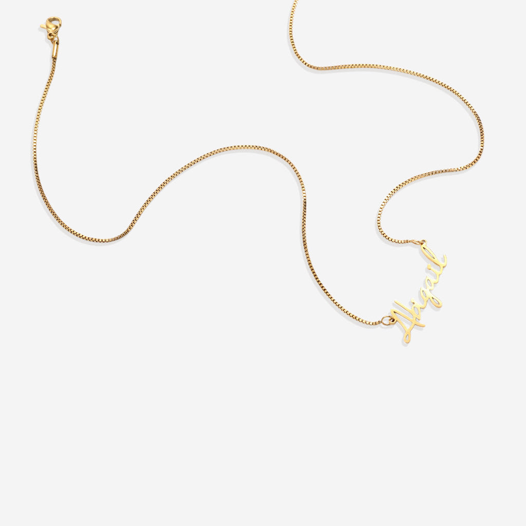 Fairy Name Necklace with Box Chain