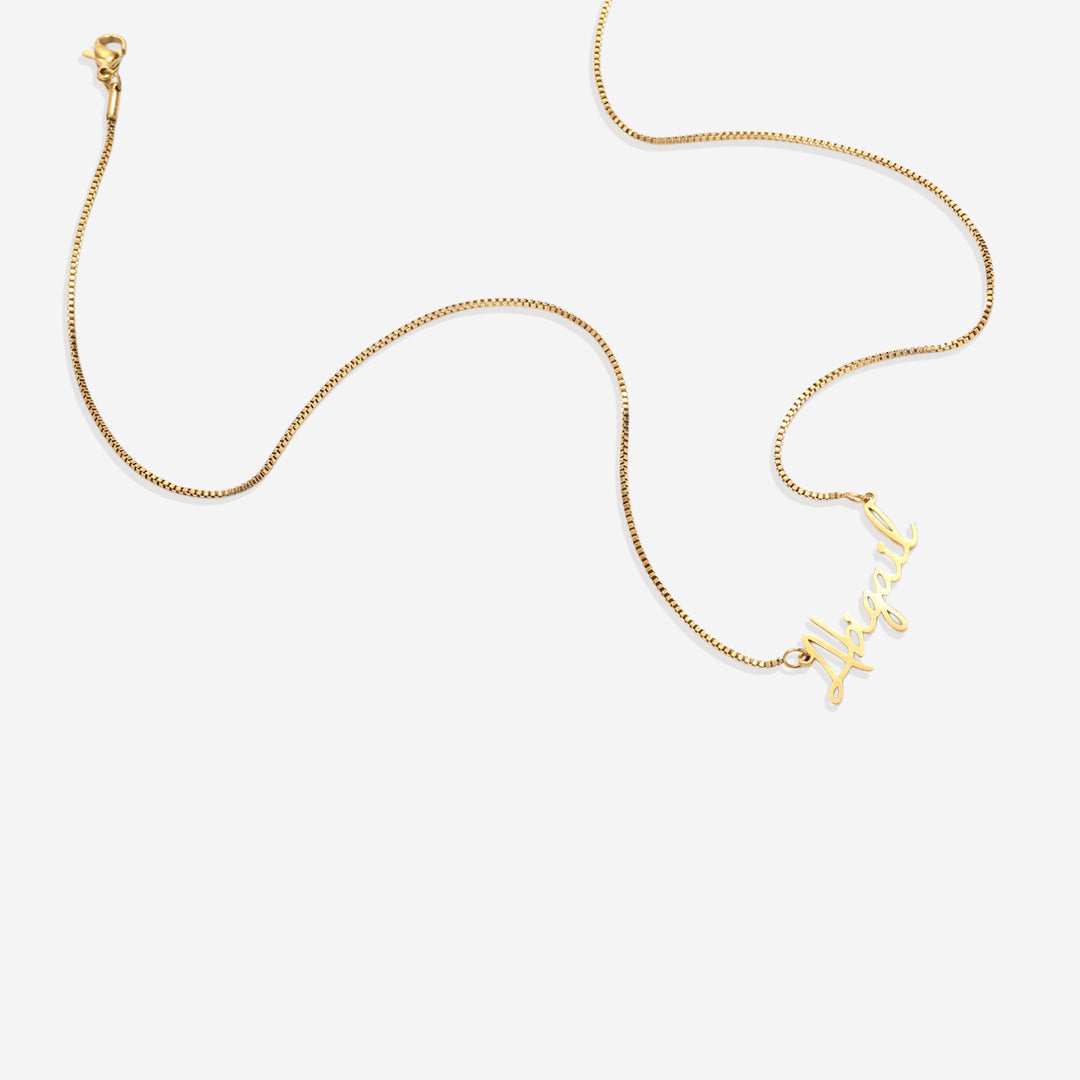 Fairy Name Necklace with Box Chain