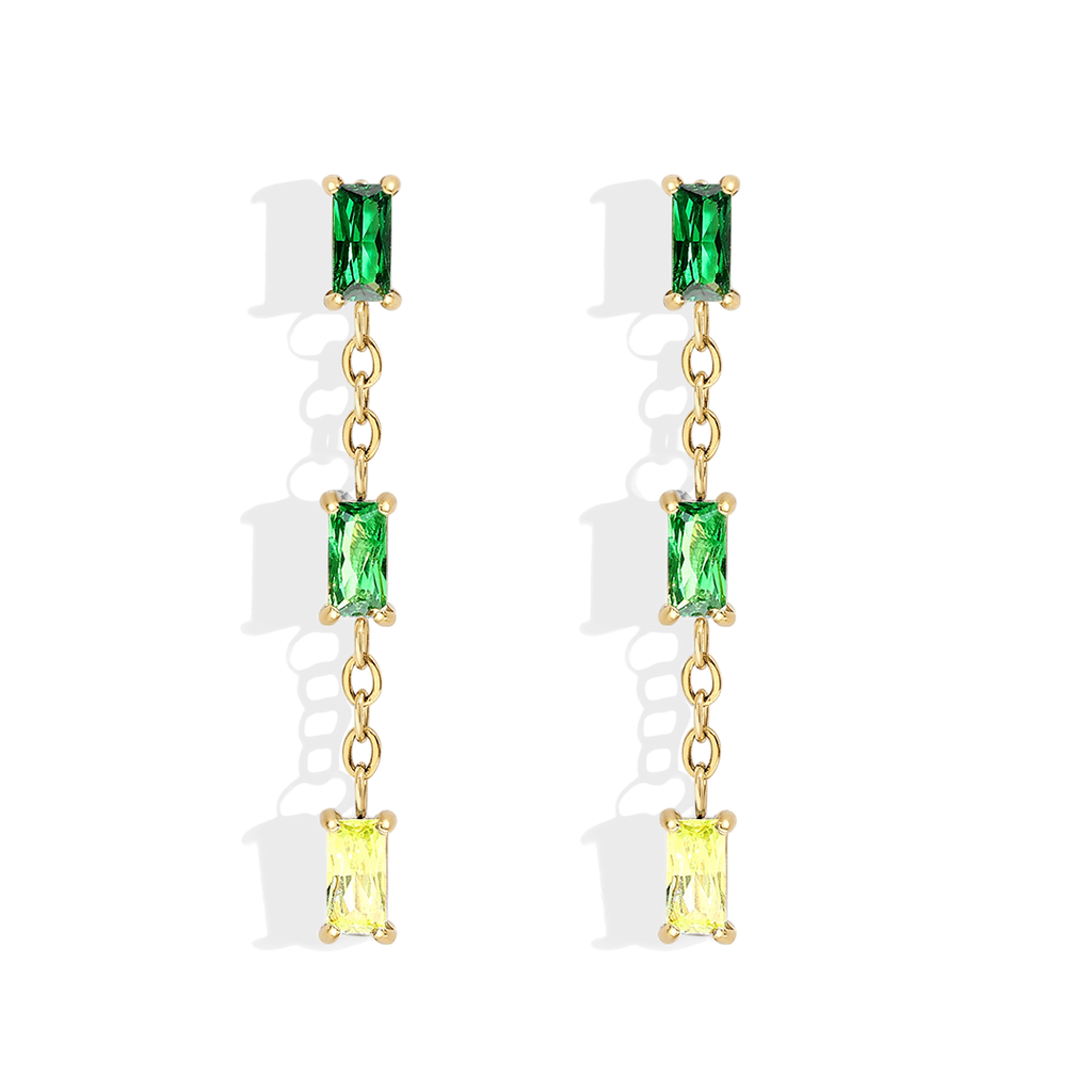 Ombre Baguette Dangle Earrings