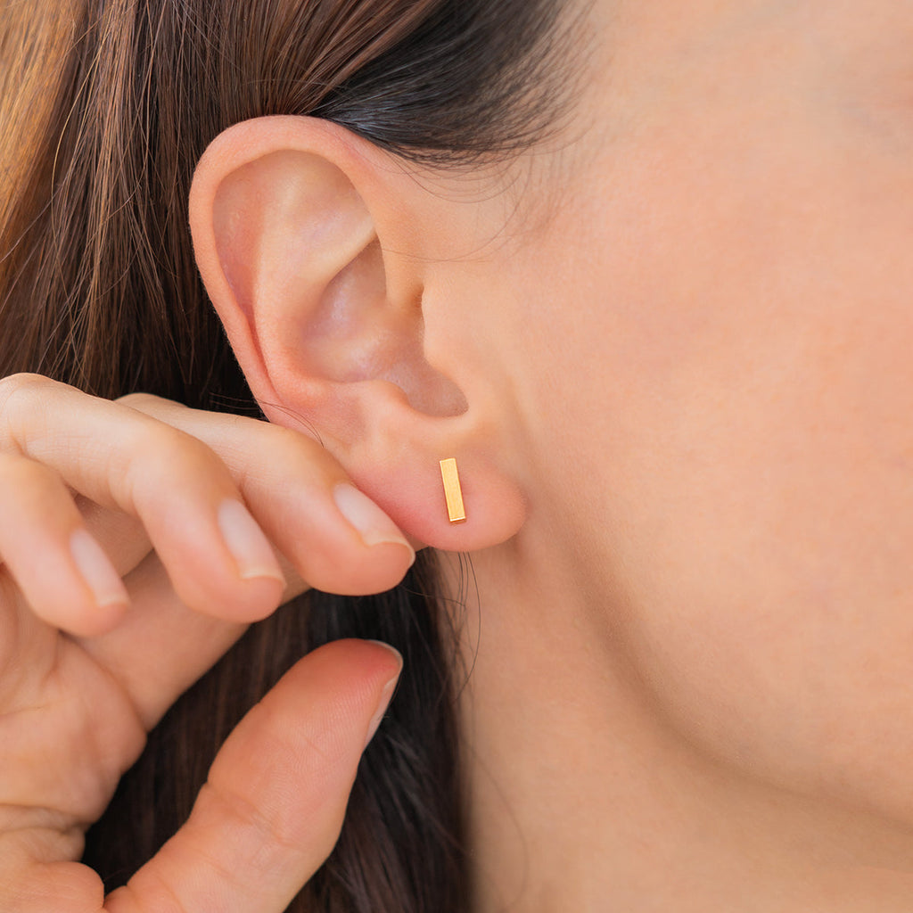 Dainty Bar Stud Earrings
